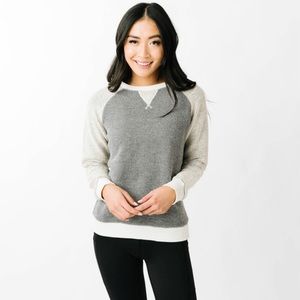 Zyia Active Gray Binary Crew Neck Sweatshirt